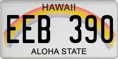 HI license plate EEB390