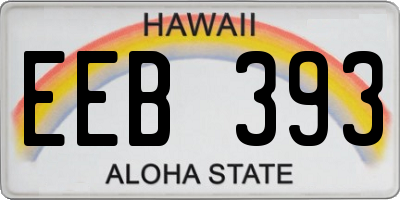 HI license plate EEB393