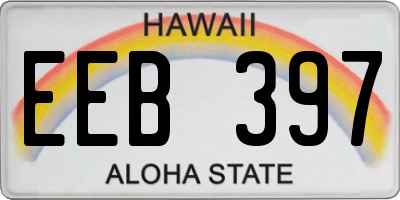 HI license plate EEB397