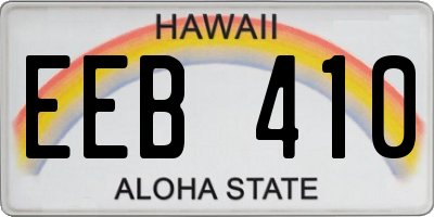 HI license plate EEB410
