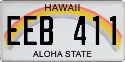 HI license plate EEB411