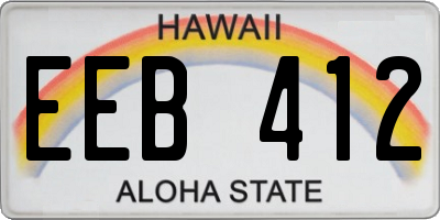 HI license plate EEB412