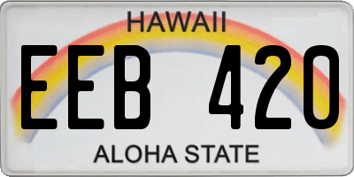 HI license plate EEB420