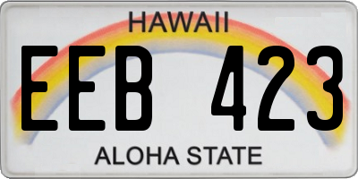 HI license plate EEB423