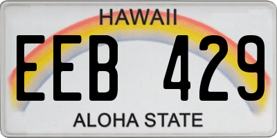 HI license plate EEB429