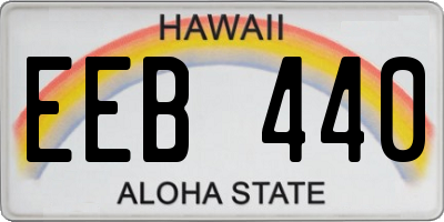 HI license plate EEB440