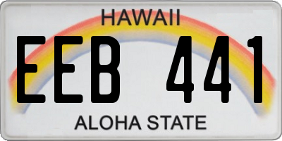 HI license plate EEB441