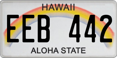 HI license plate EEB442