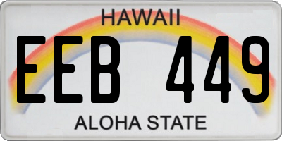 HI license plate EEB449