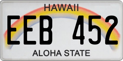HI license plate EEB452