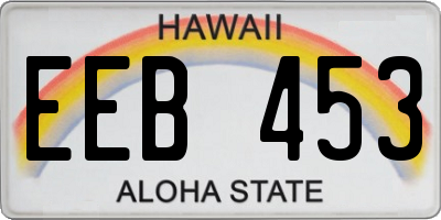 HI license plate EEB453