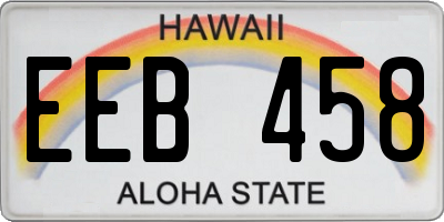 HI license plate EEB458