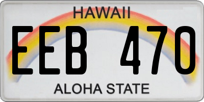 HI license plate EEB470