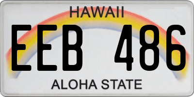 HI license plate EEB486