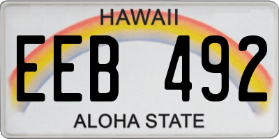 HI license plate EEB492