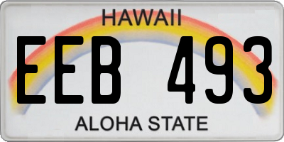 HI license plate EEB493