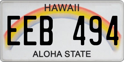 HI license plate EEB494