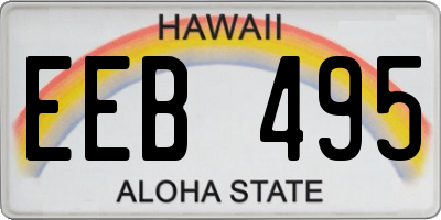 HI license plate EEB495