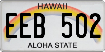 HI license plate EEB502