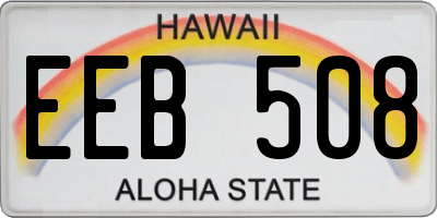 HI license plate EEB508