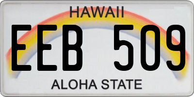 HI license plate EEB509