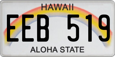 HI license plate EEB519