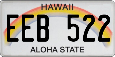 HI license plate EEB522