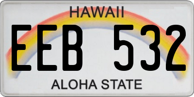 HI license plate EEB532