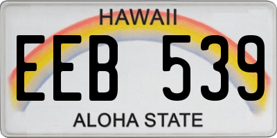 HI license plate EEB539