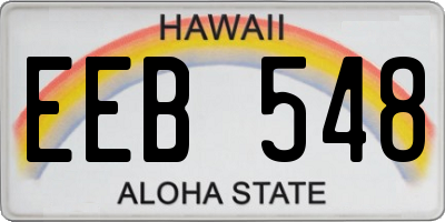 HI license plate EEB548