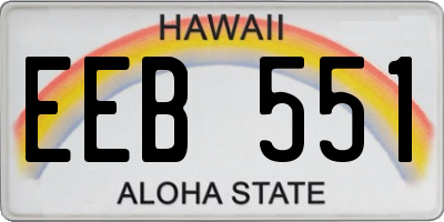 HI license plate EEB551
