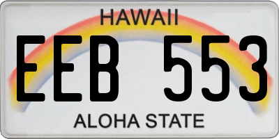 HI license plate EEB553