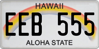 HI license plate EEB555