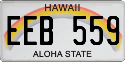 HI license plate EEB559