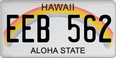 HI license plate EEB562