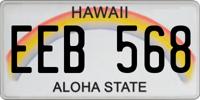 HI license plate EEB568