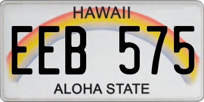 HI license plate EEB575