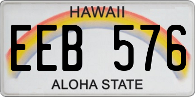 HI license plate EEB576