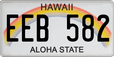 HI license plate EEB582