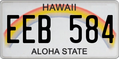 HI license plate EEB584