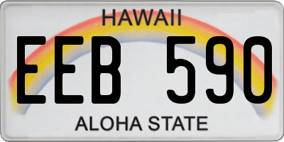 HI license plate EEB590