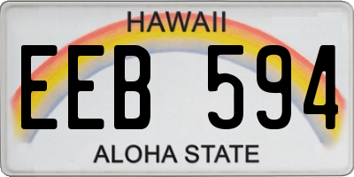HI license plate EEB594