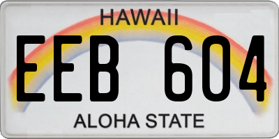 HI license plate EEB604