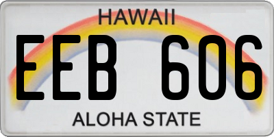 HI license plate EEB606