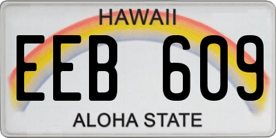 HI license plate EEB609