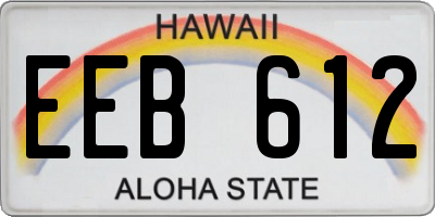 HI license plate EEB612