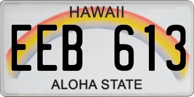 HI license plate EEB613