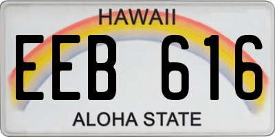HI license plate EEB616