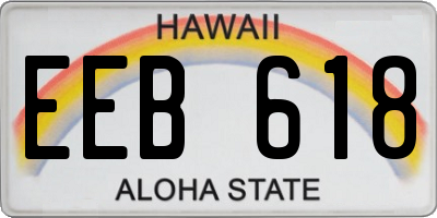 HI license plate EEB618