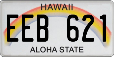 HI license plate EEB621